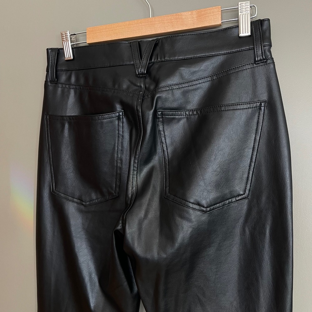 Veronica Beard Beverly Flare High Rise Pant in Black Size 29 Faux Leather Chic - Picture 14 of 16